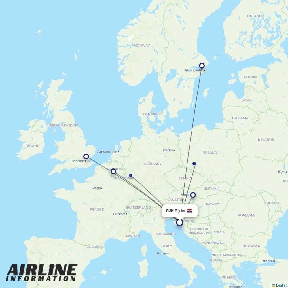 Ryanair routes from RJK