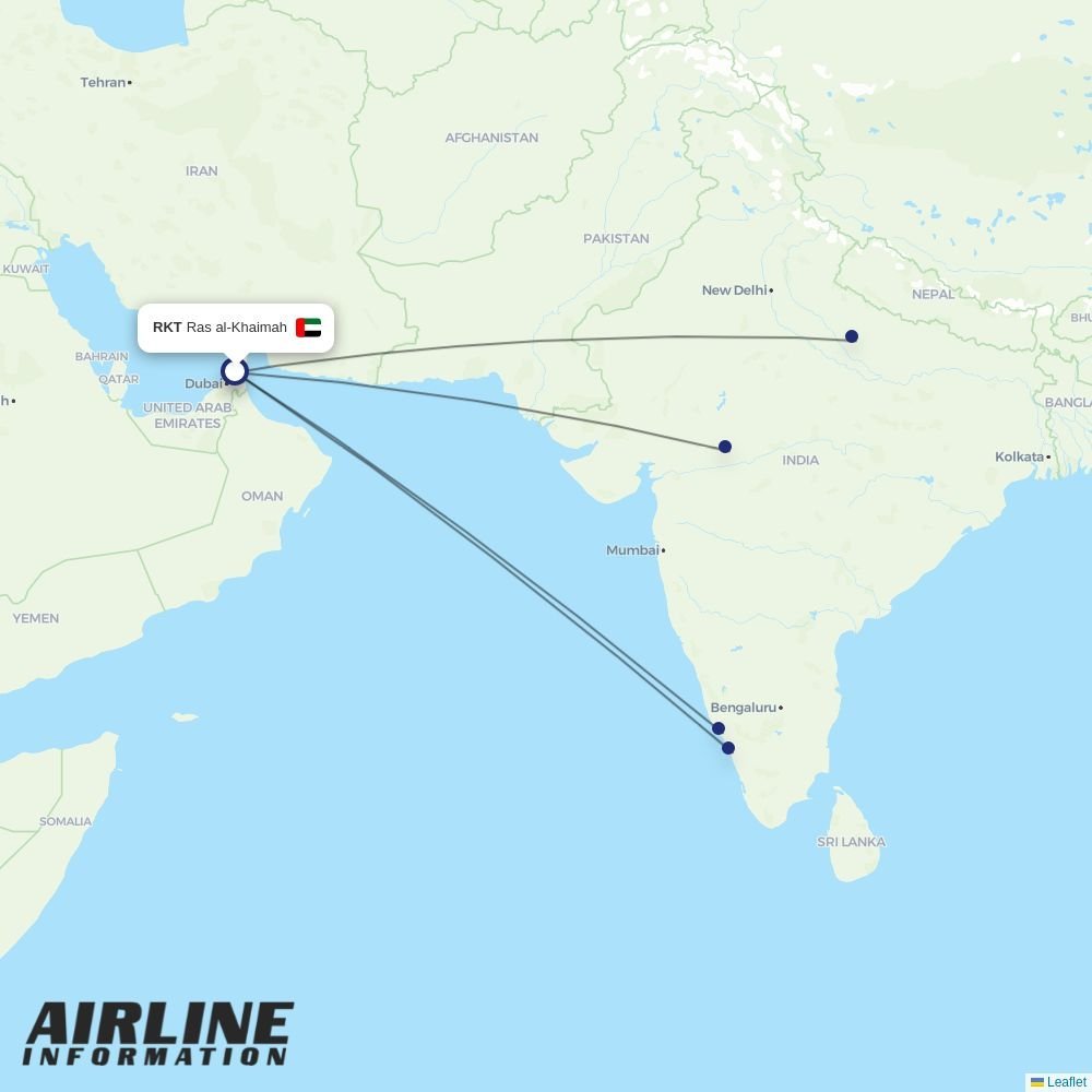 Air India Express routes from RKT