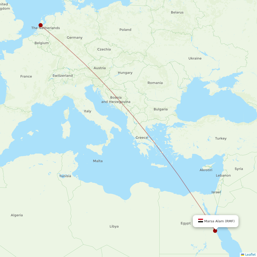 TUIfly Netherlands at RMF route map