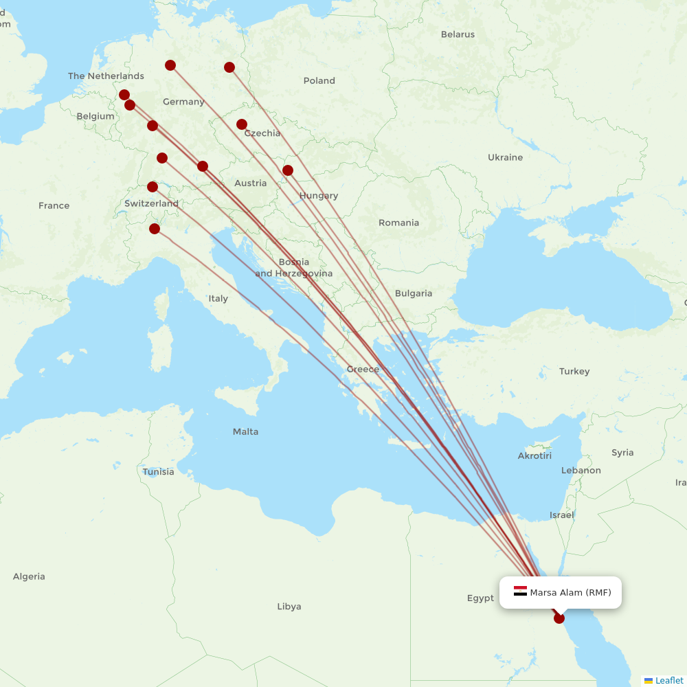 Air Cairo at RMF route map
