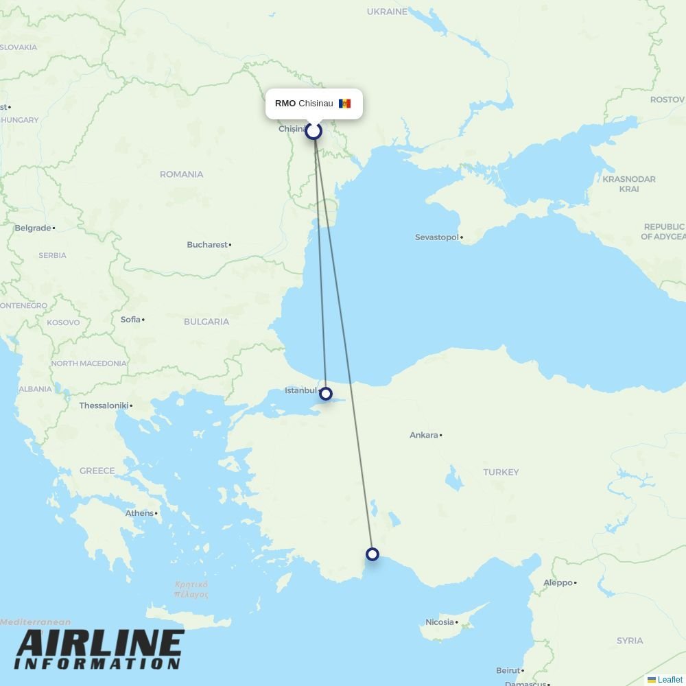 Pegasus routes from RMO