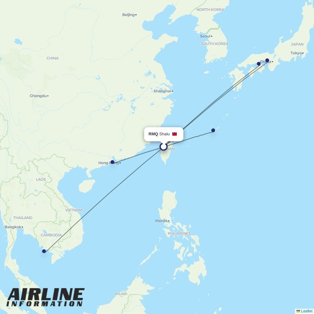 Starlux routes from RMQ
