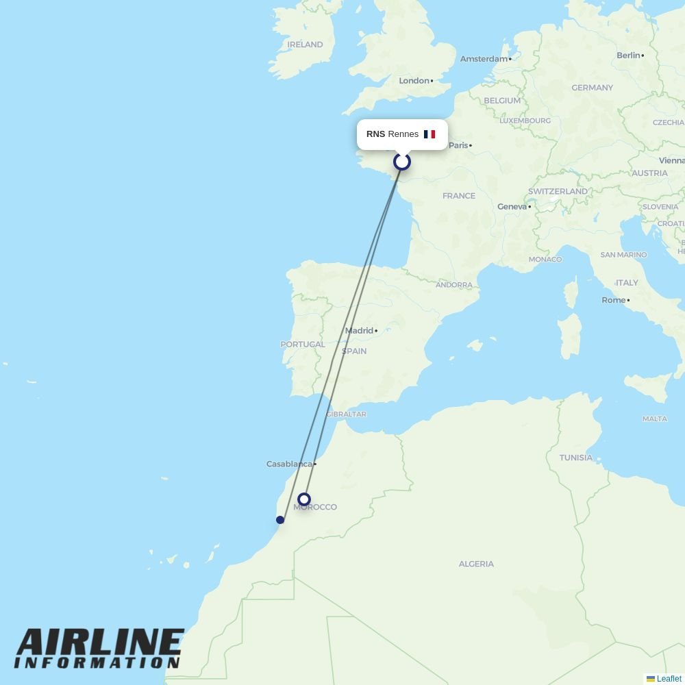 Transavia France routes from RNS