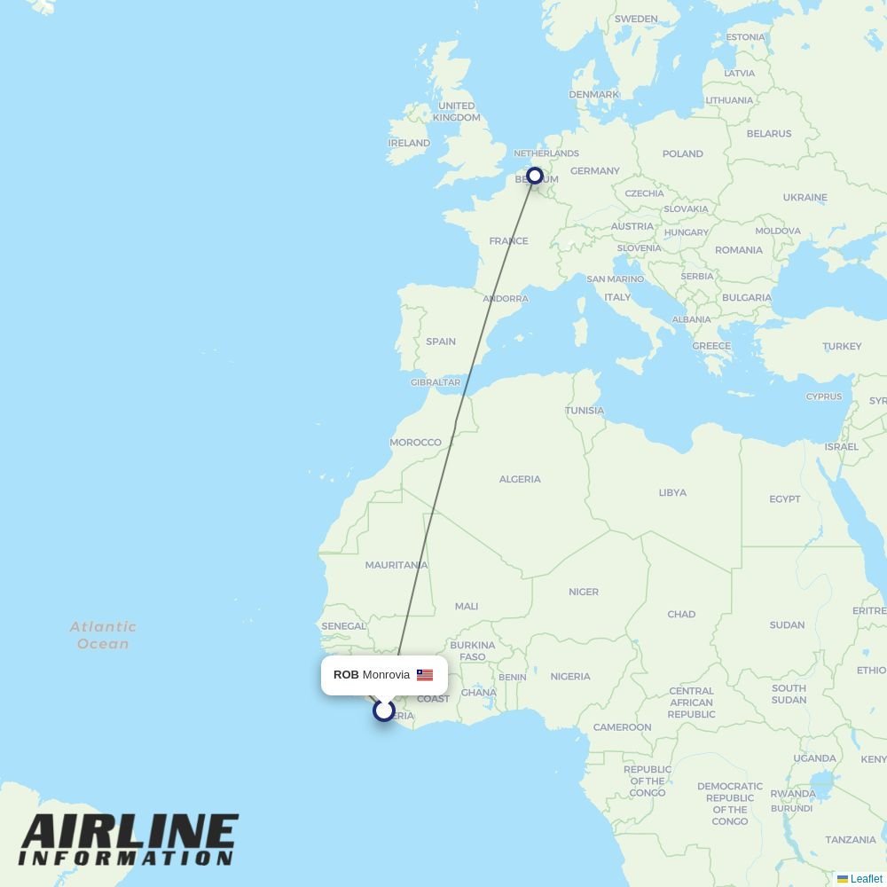 Brussels Airlines routes from ROB