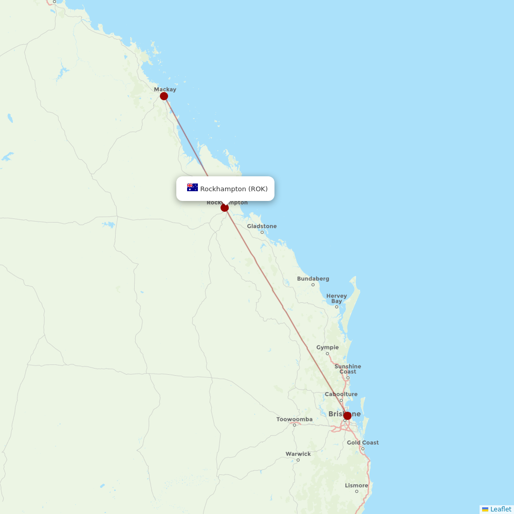 Qantas at ROK route map
