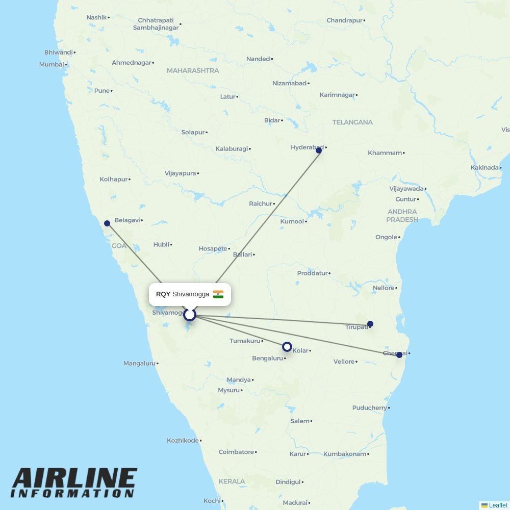 SpiceJet routes from RQY