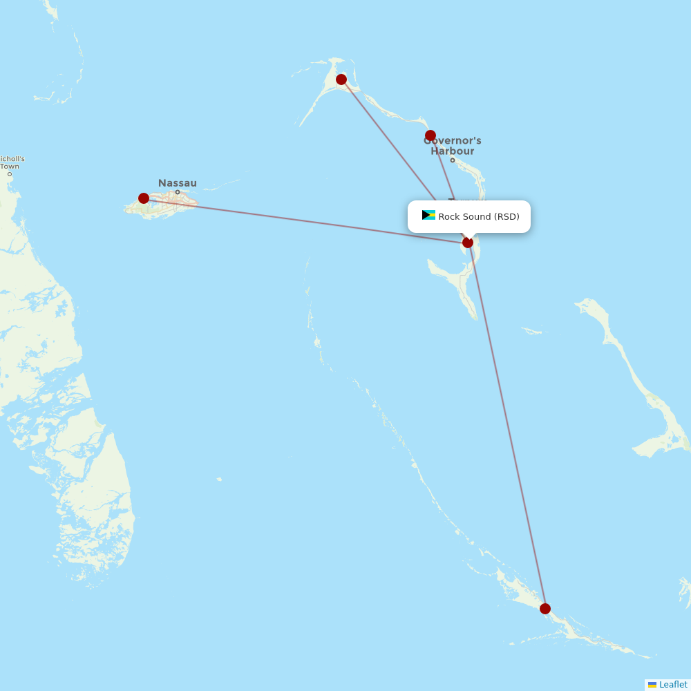 Bahamasair at RSD route map