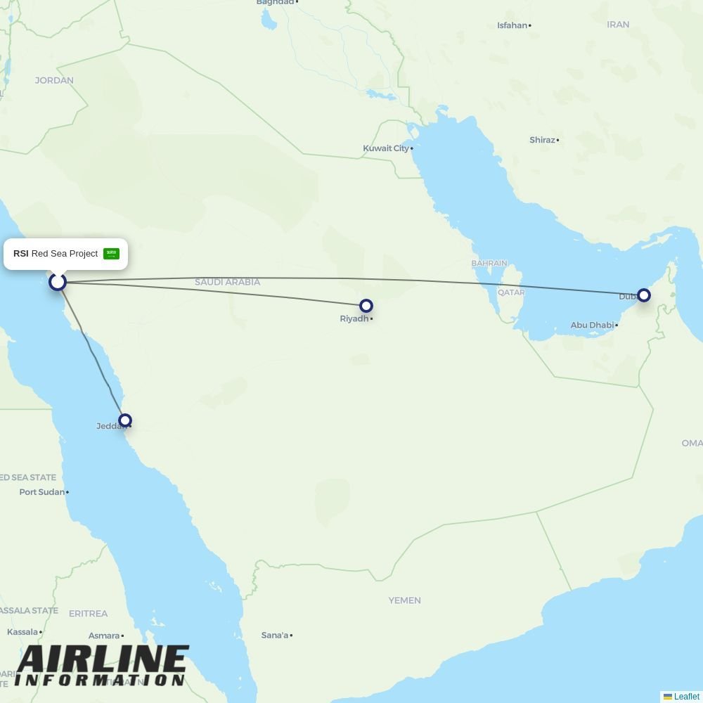 Saudia routes from RSI