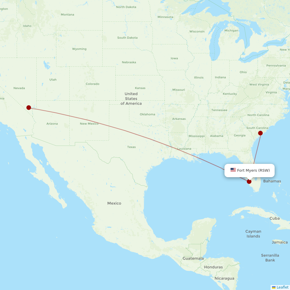 Breeze Airways at RSW route map