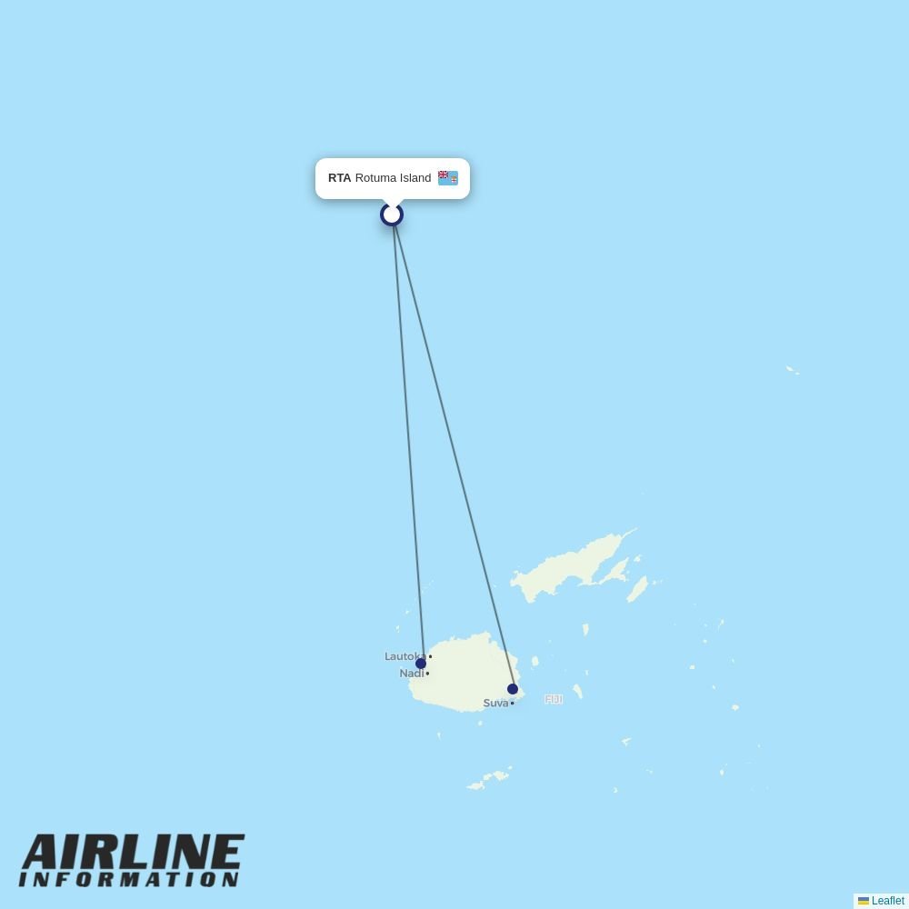 Fiji Airways routes from RTA