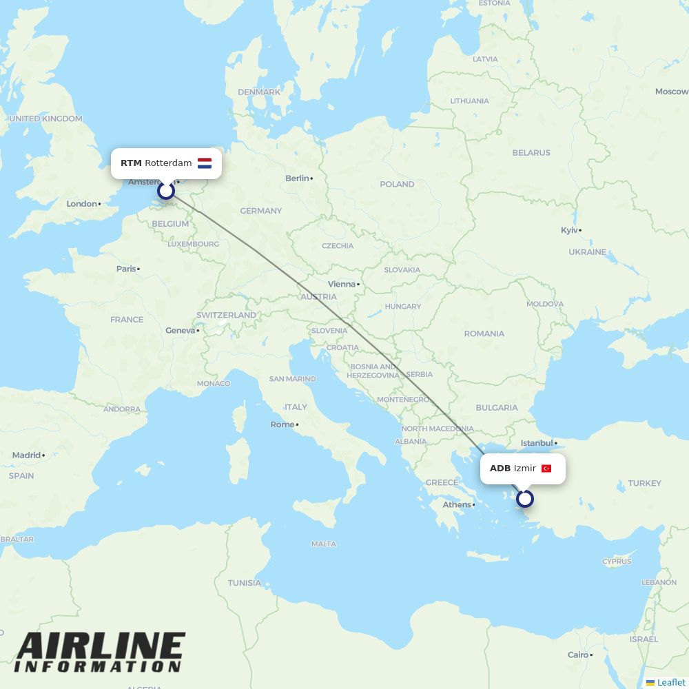 SunExpress routes from RTM