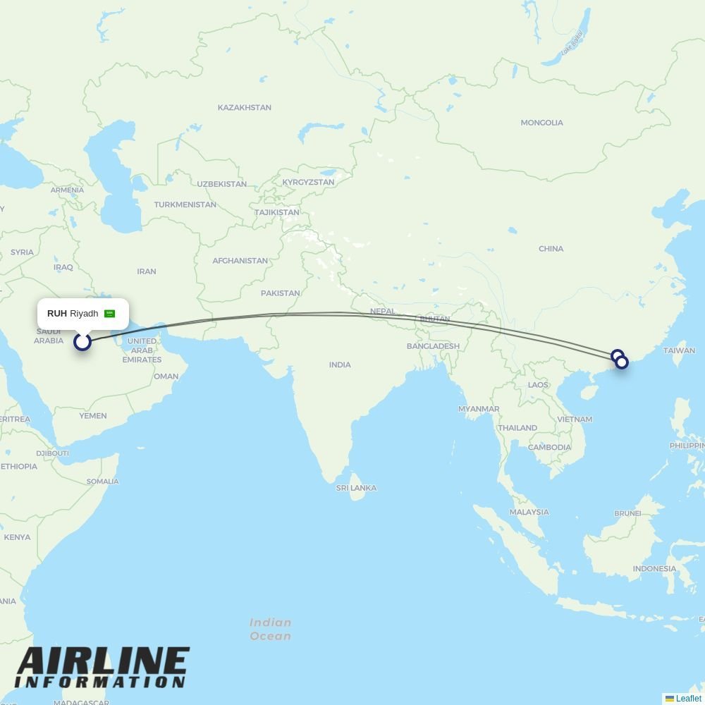 China Southern routes from RUH