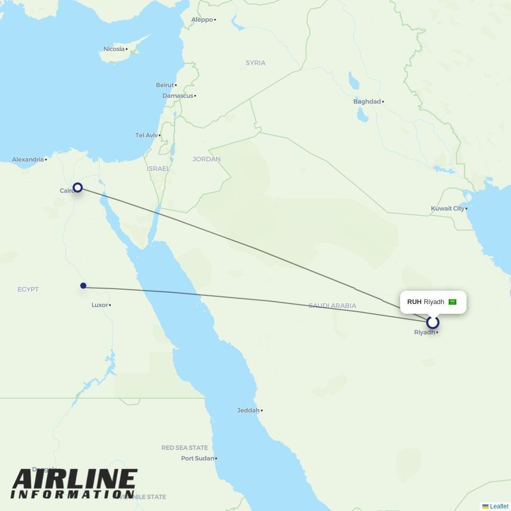 Nesma Airlines routes from RUH