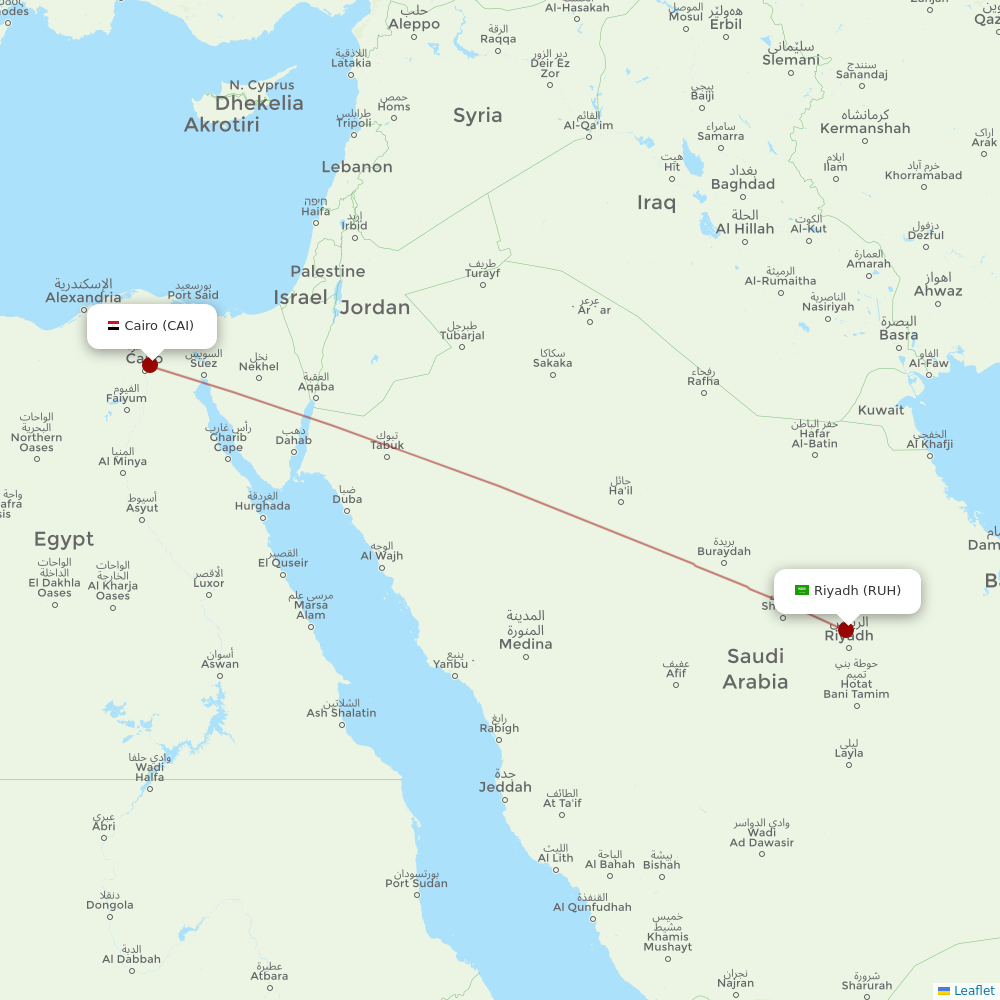 Nile Air at RUH route map