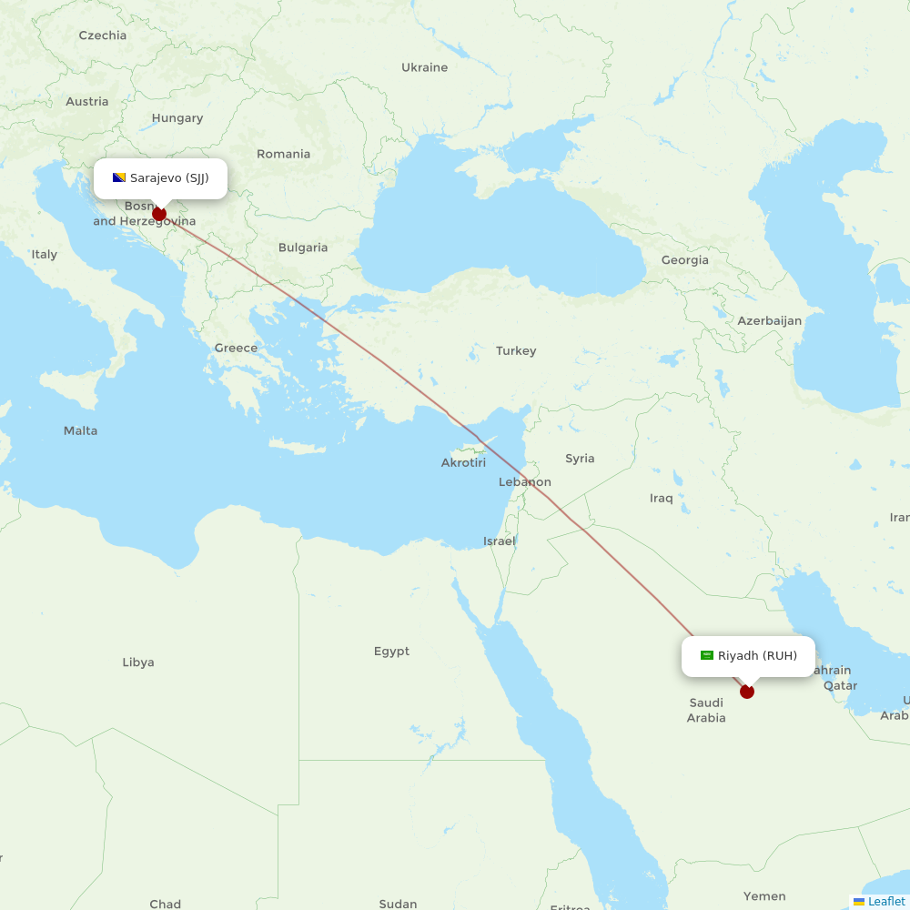 Stobart Air at RUH route map