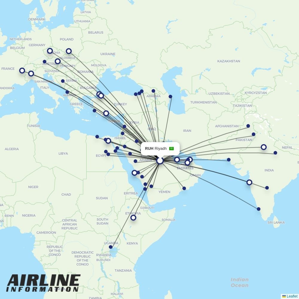 Flynas routes from RUH