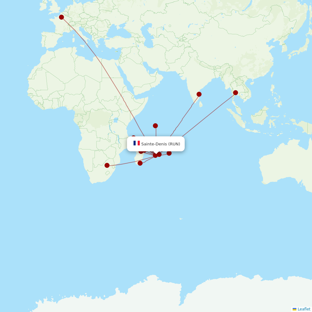Air Austral at RUN route map