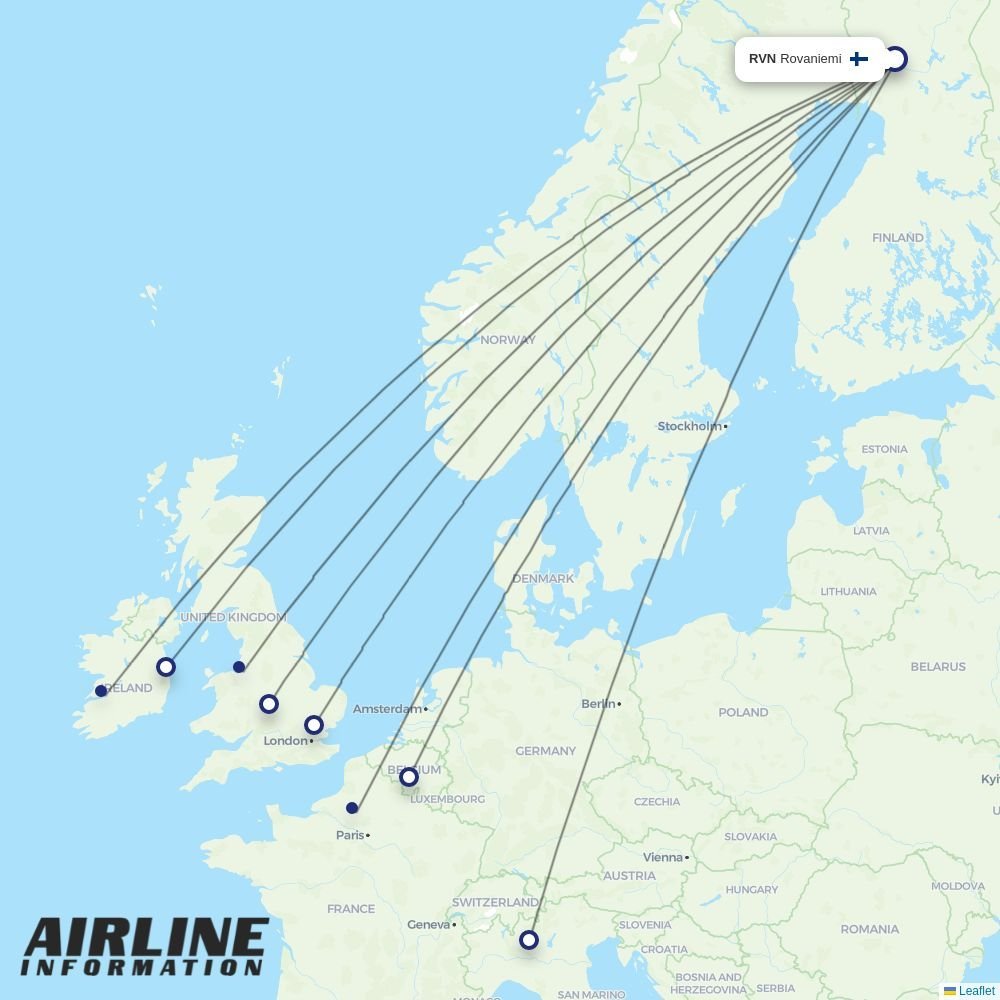 Ryanair routes from RVN