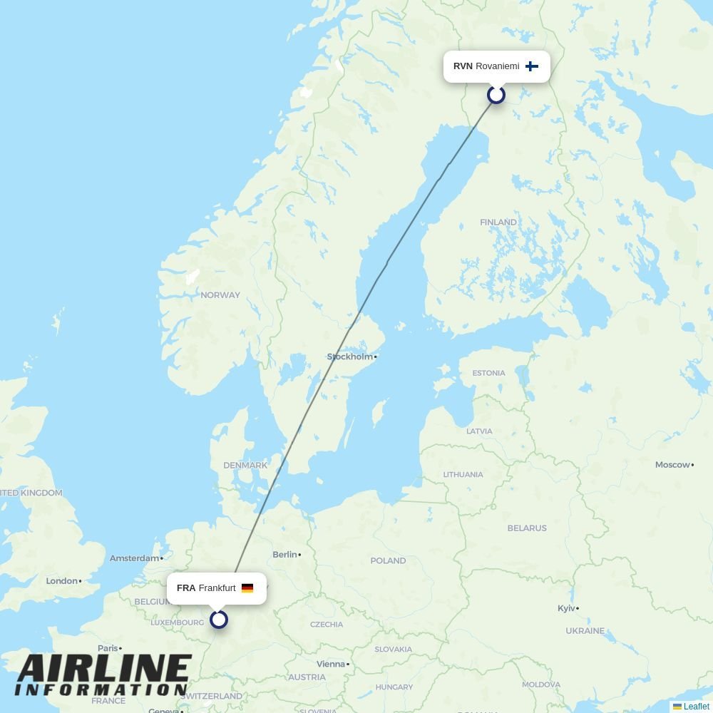 Lufthansa routes from RVN