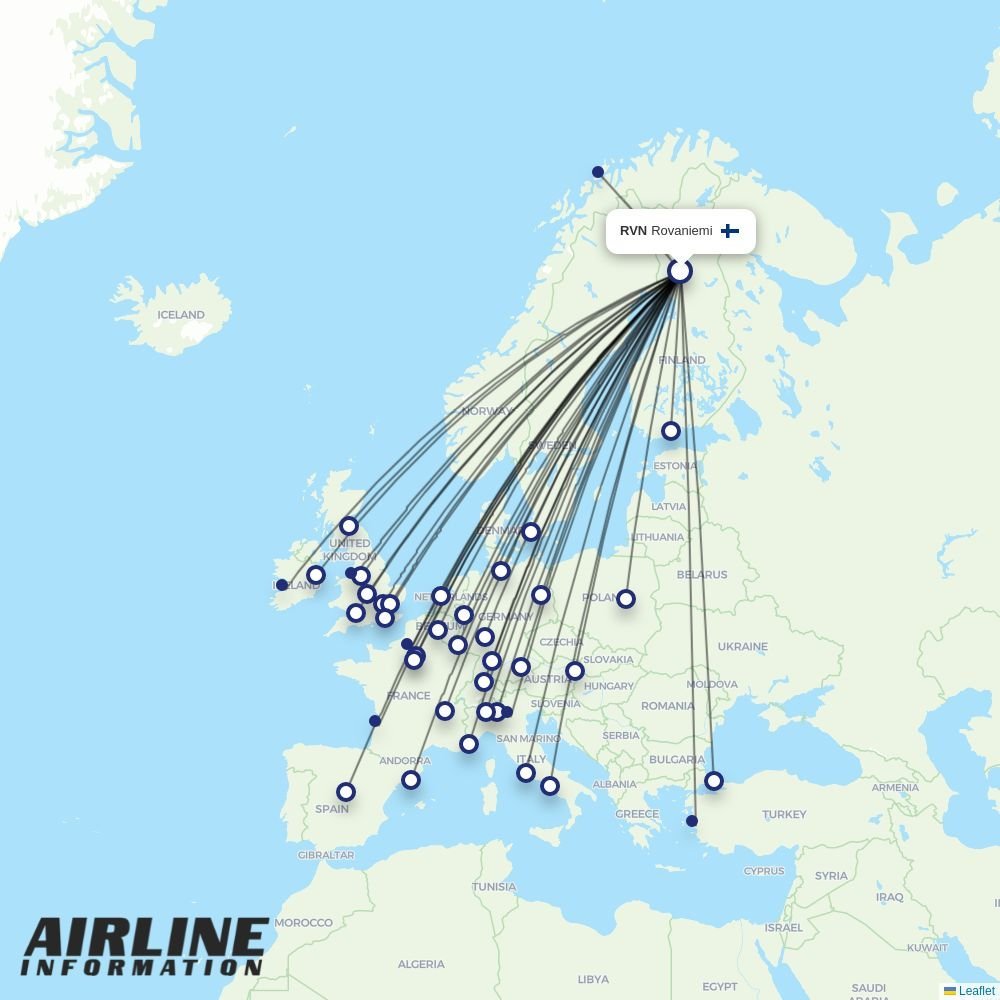 easyJet routes from RVN