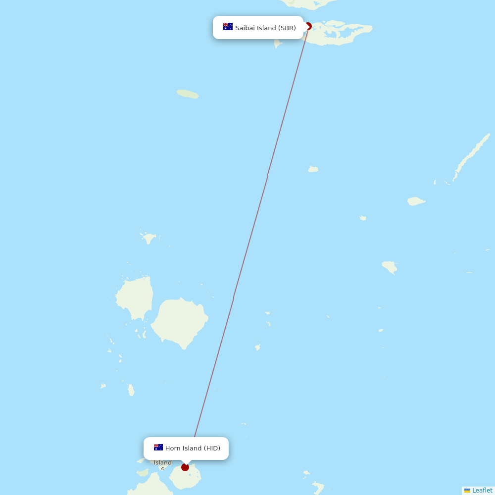 Airlines with flights from Saibai Island to Horn Island (SBR to HID