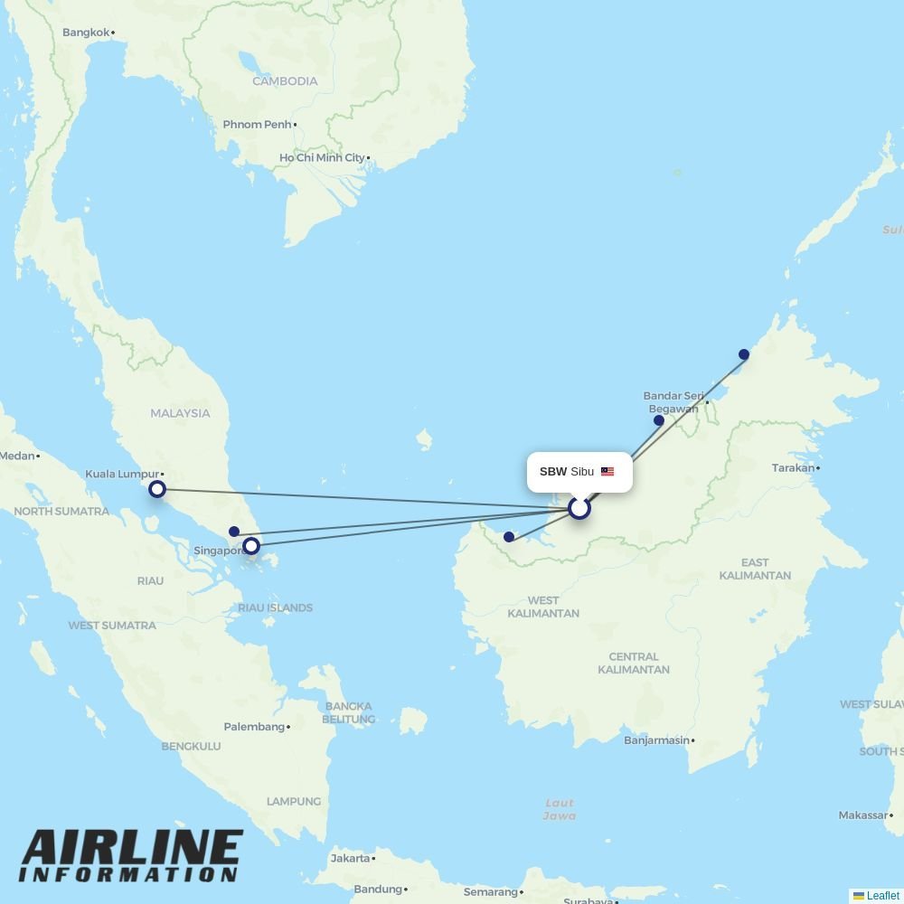 AirAsia routes from SBW