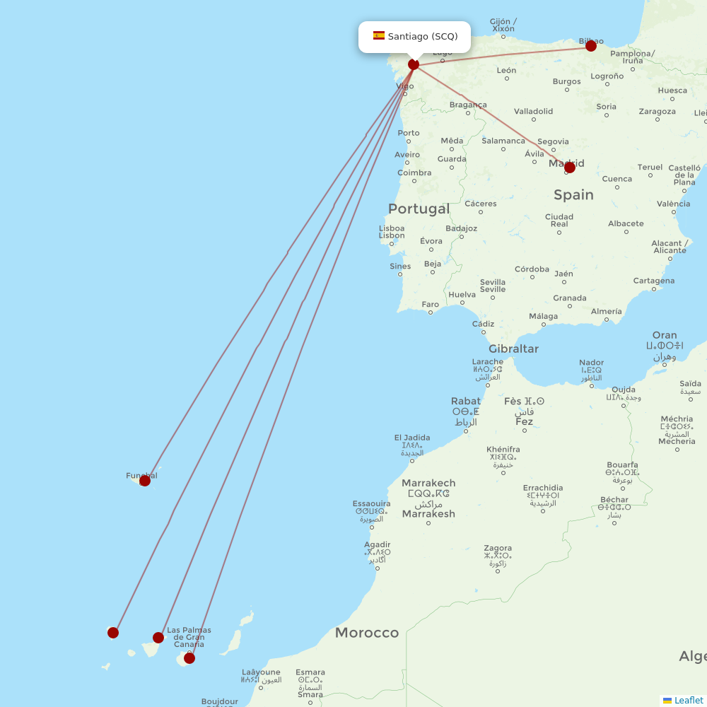 Iberia at SCQ route map