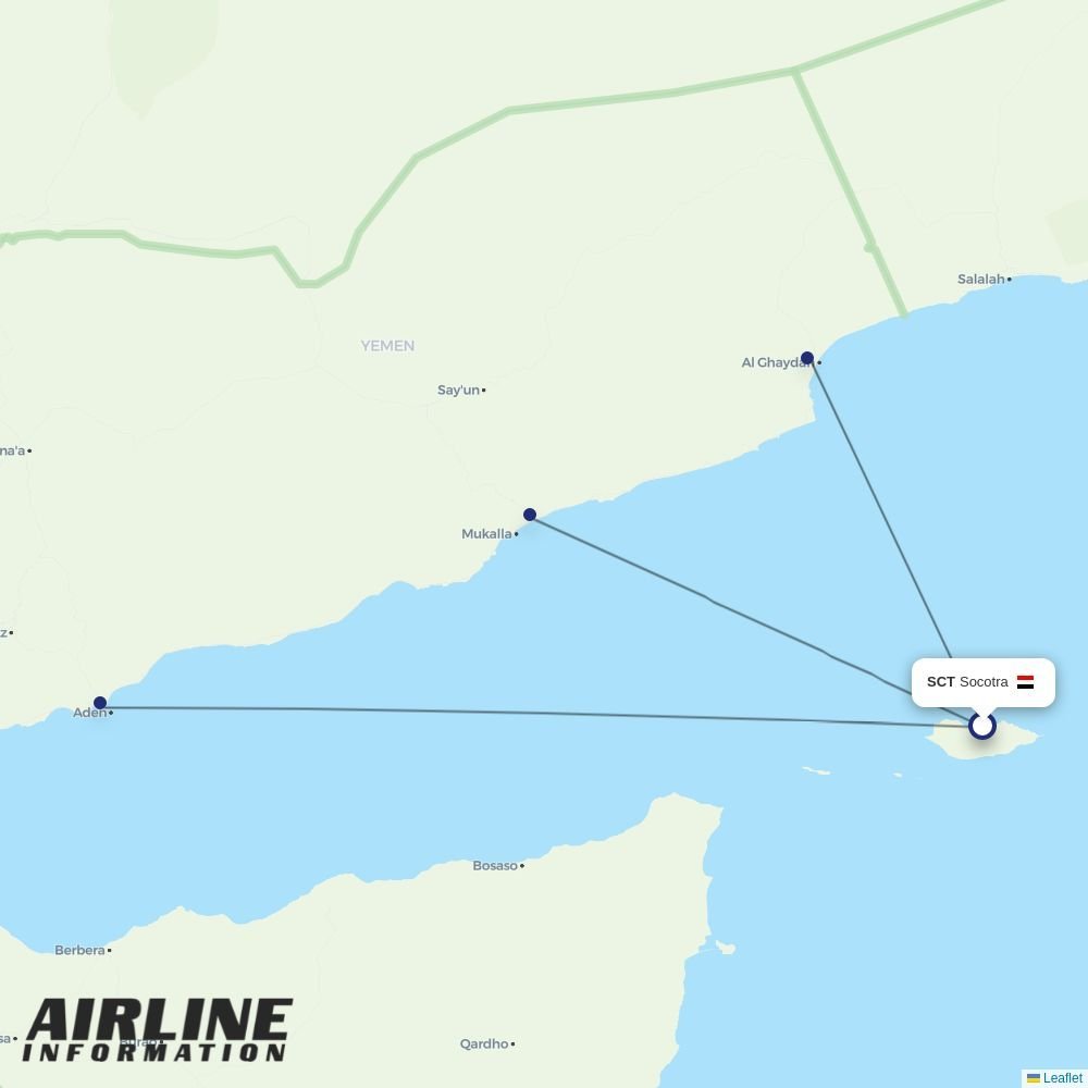 Yemenia routes from SCT