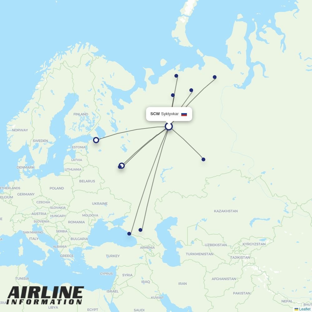 Aeroflot routes from SCW