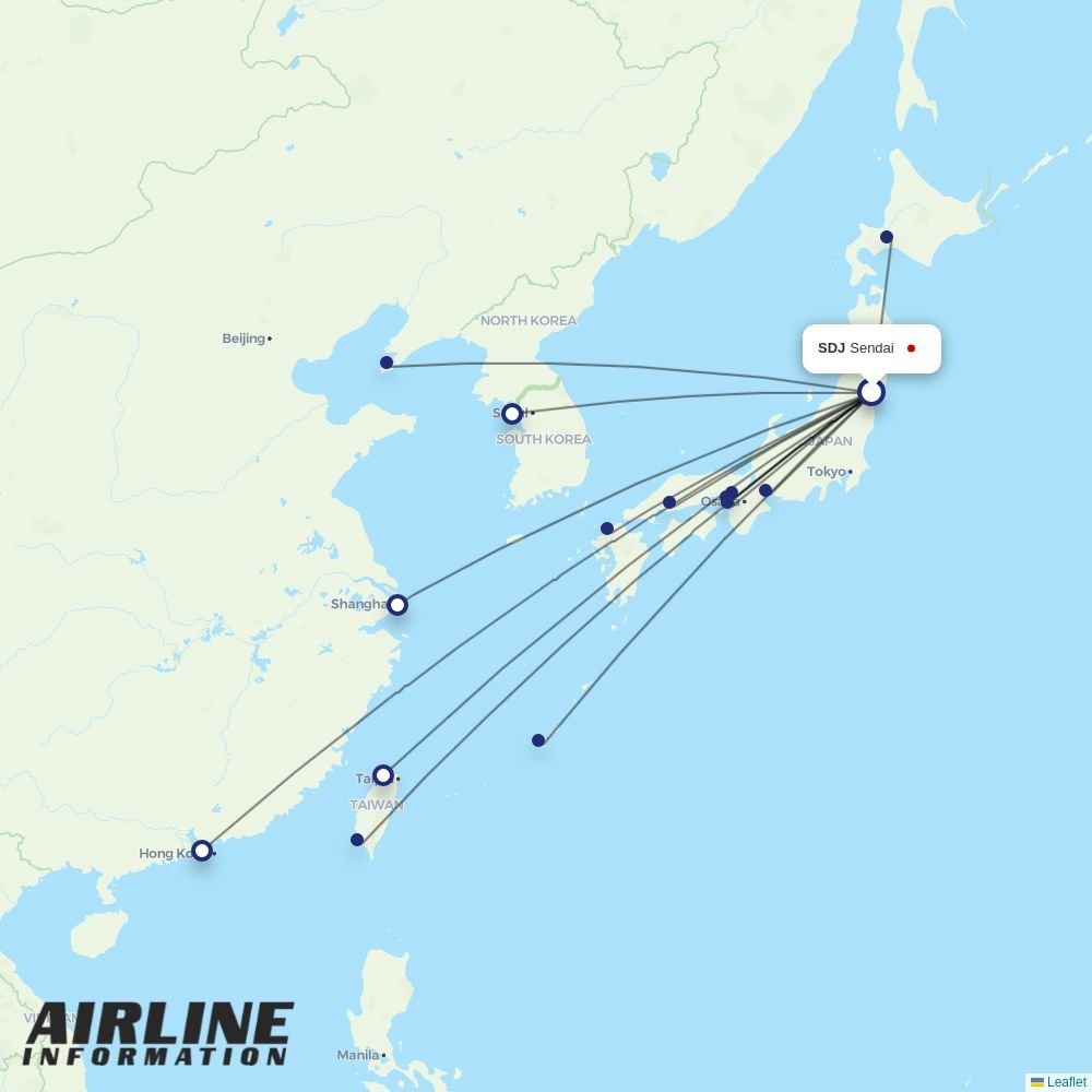 JAL routes from SDJ