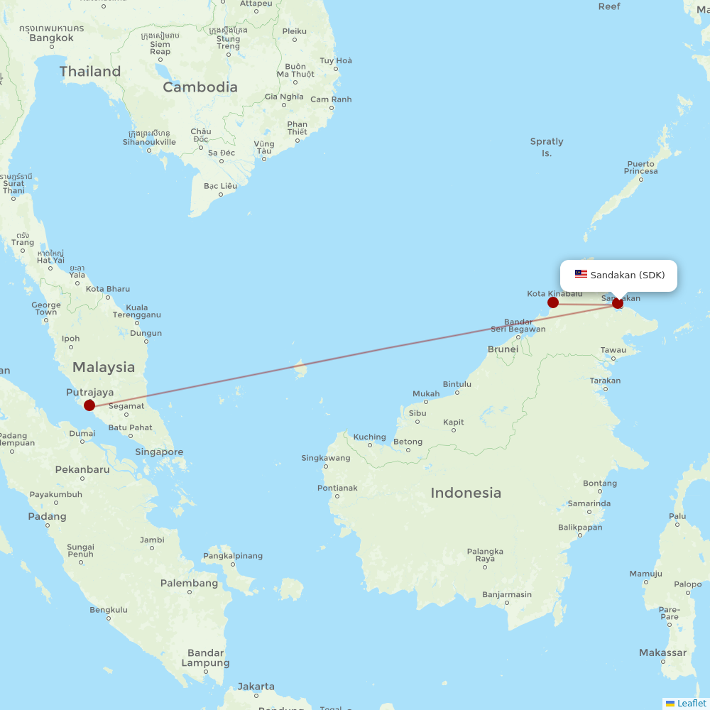 AirAsia at SDK route map