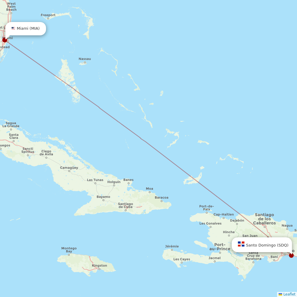 Atlantique Air at SDQ route map