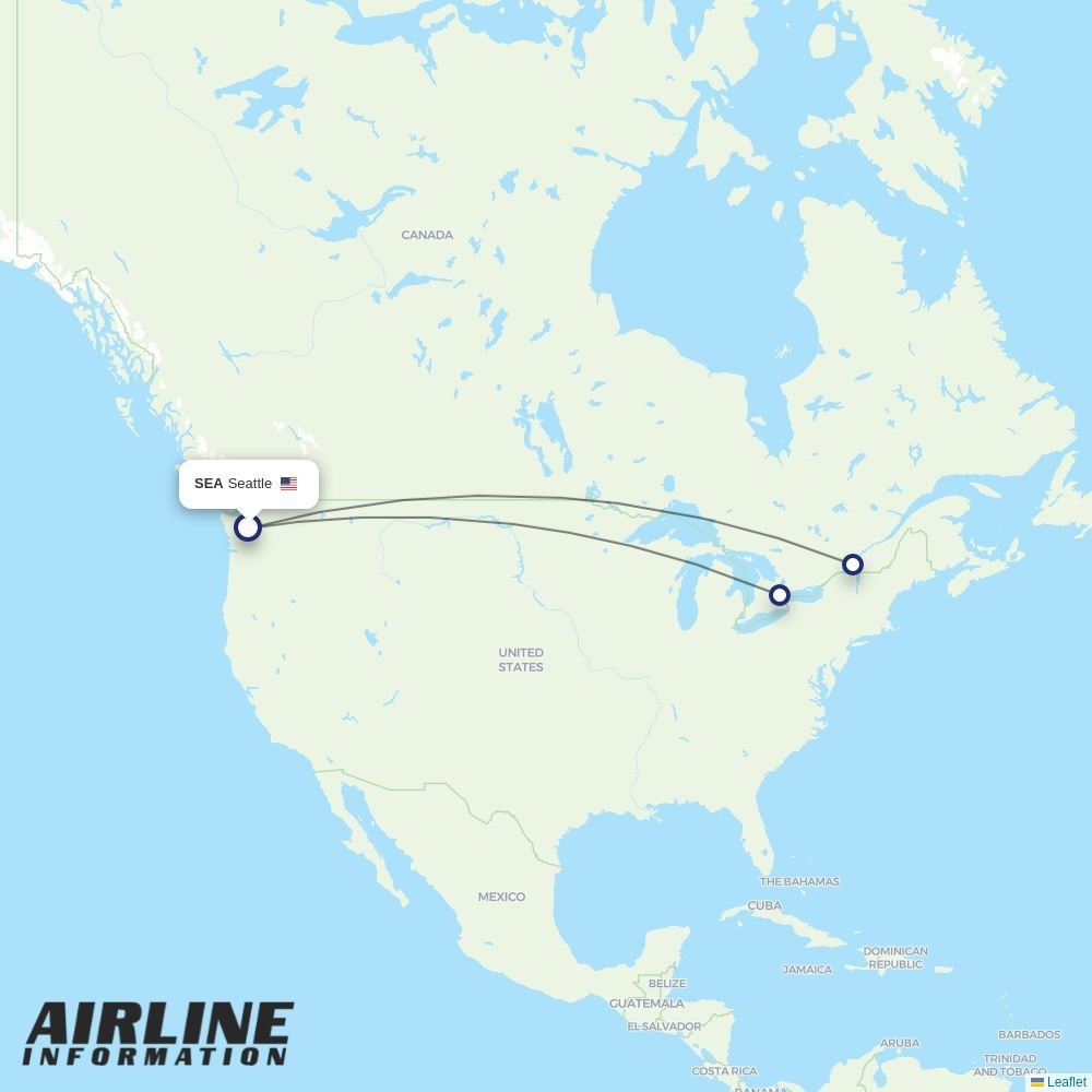 Air Canada routes from SEA