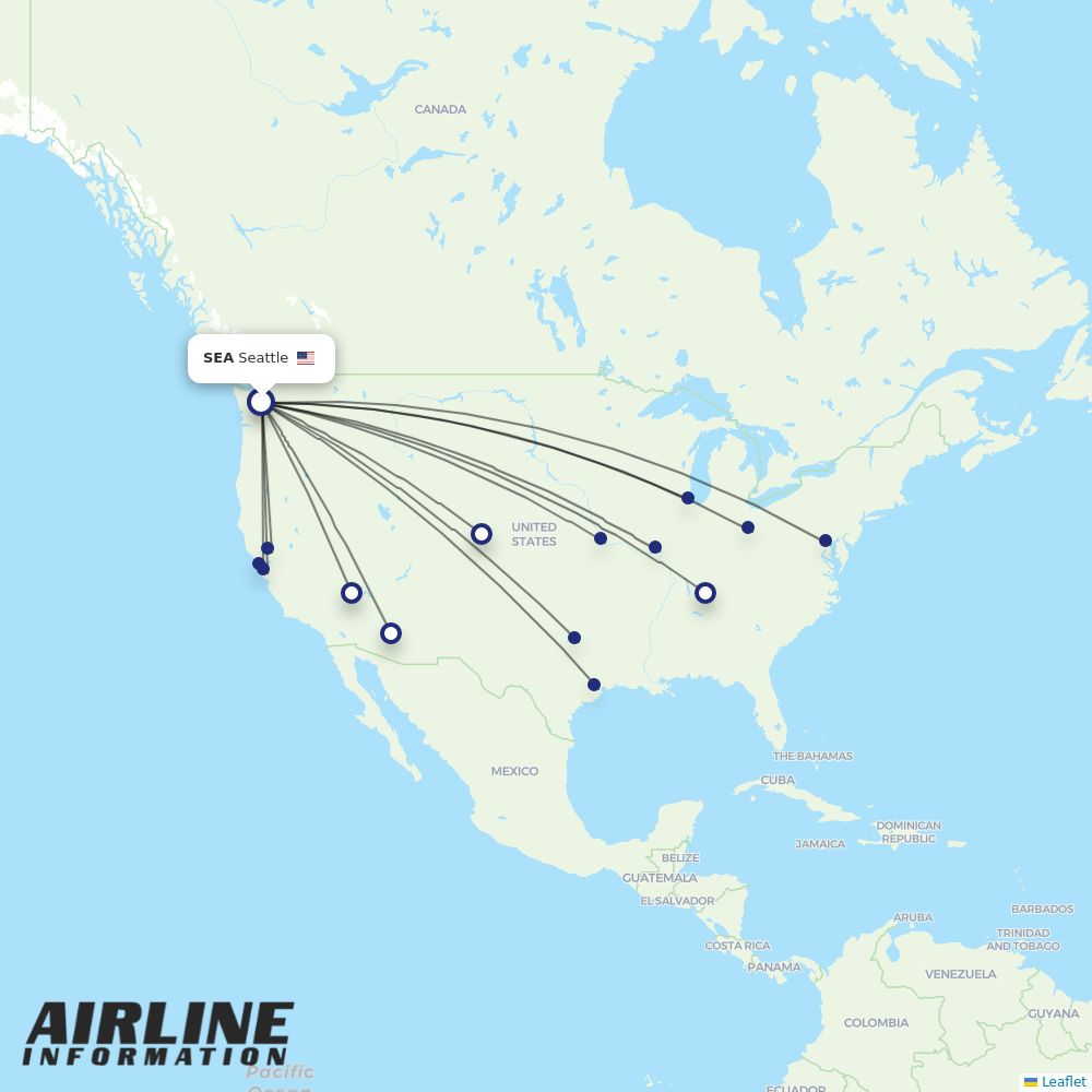 Southwest routes from SEA