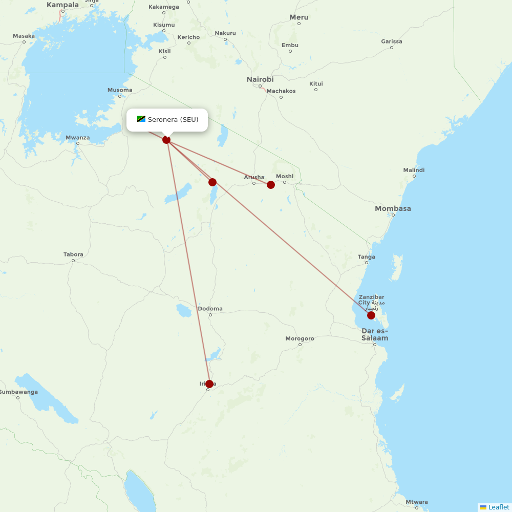 Auric Air at SEU route map