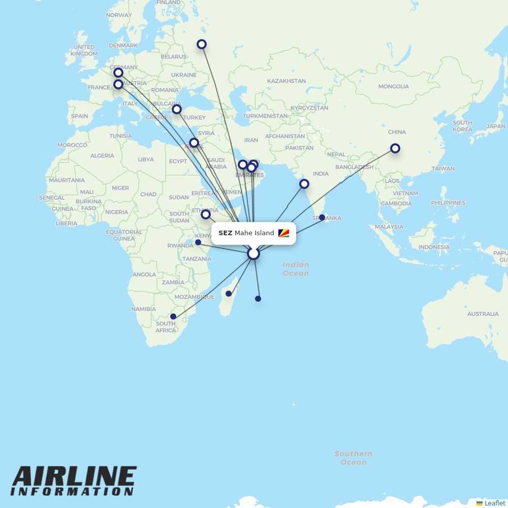 Emirates routes from SEZ