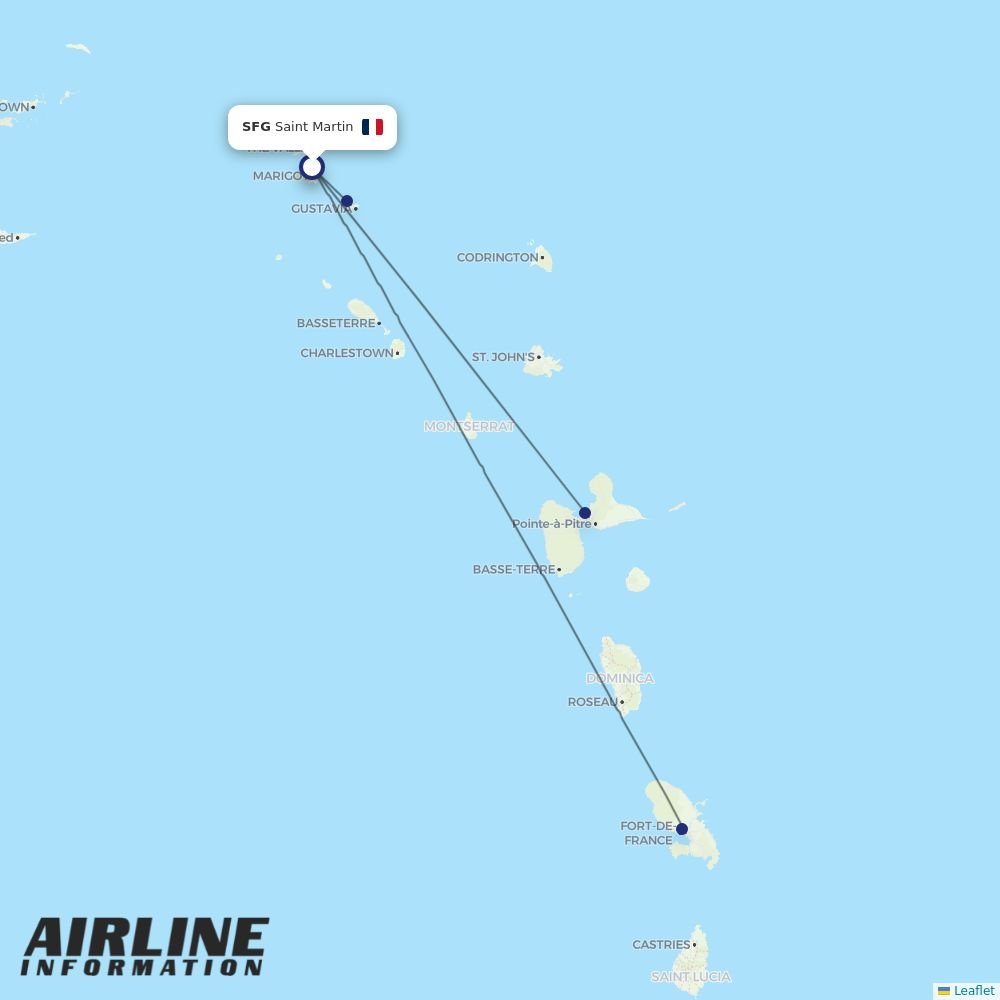 Air Caraibes routes from SFG