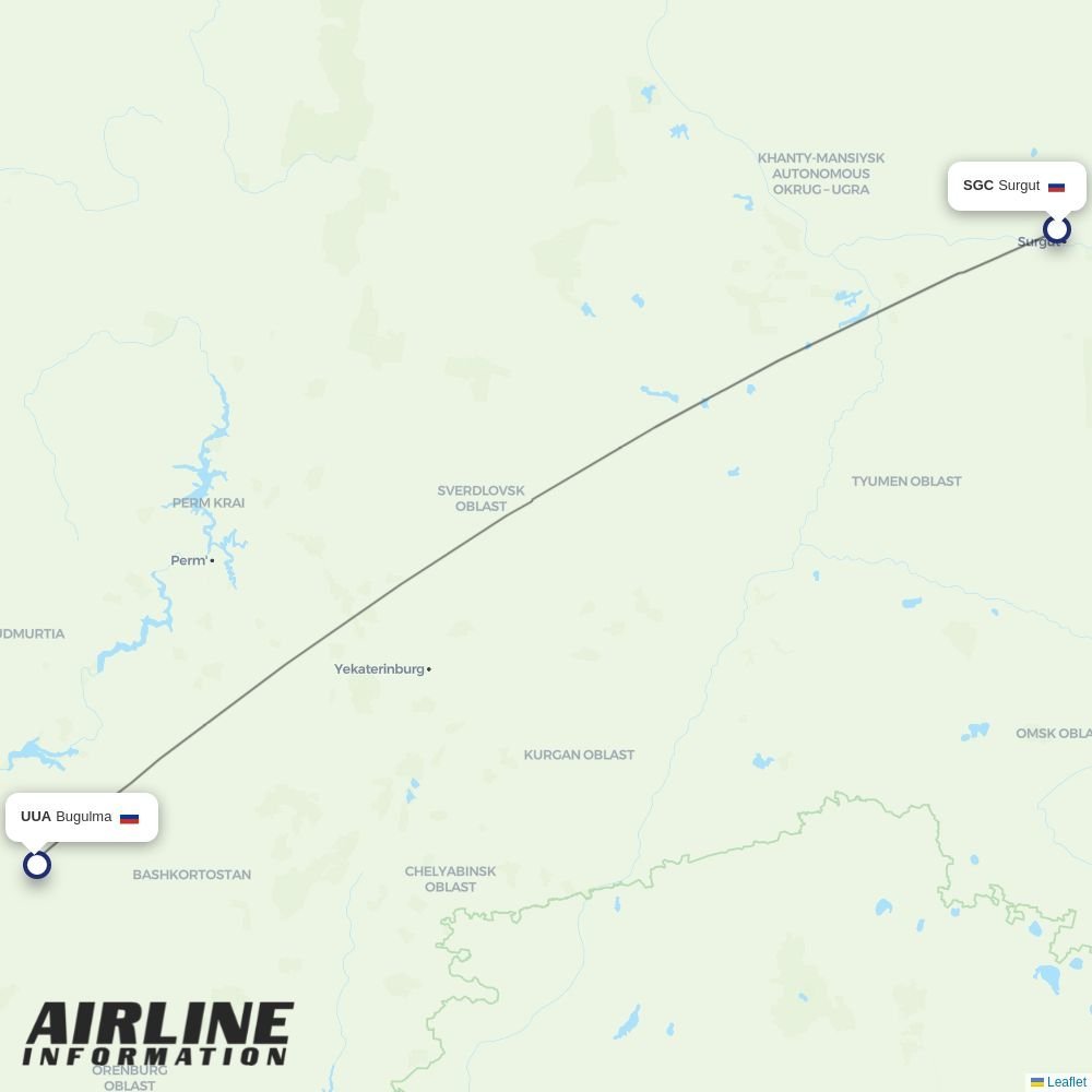 UVT Aero routes from SGC