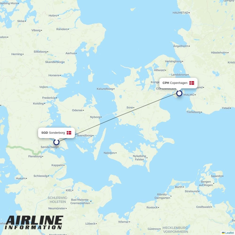 Air Alsie routes from SGD