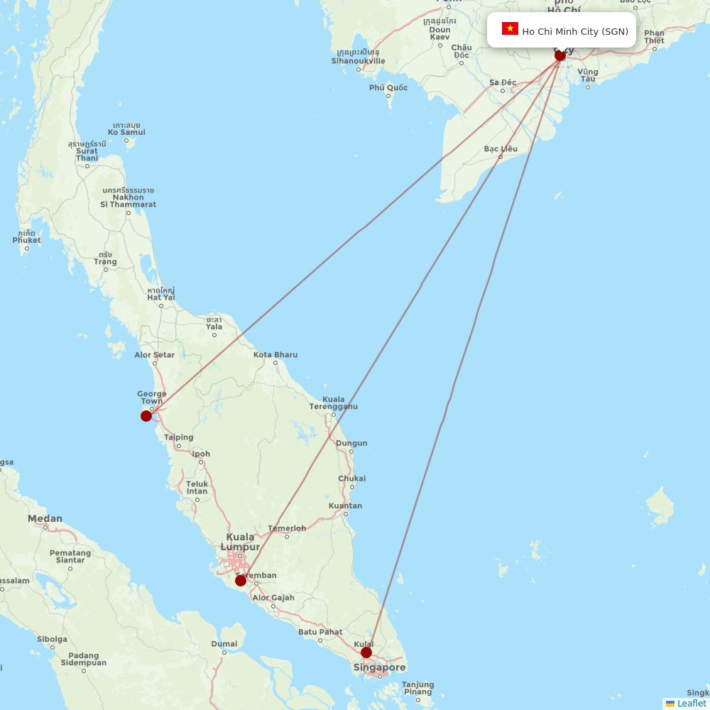 AirAsia at SGN route map