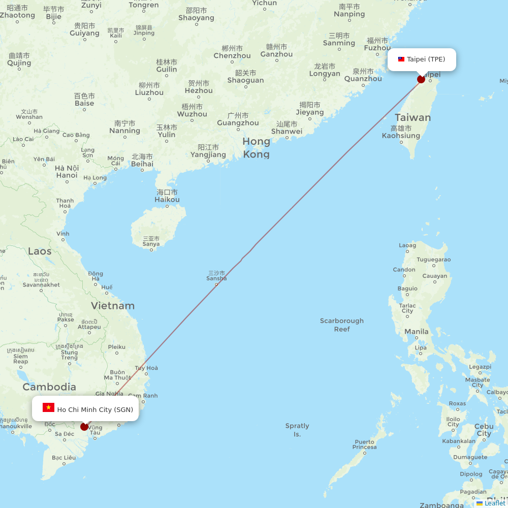EVA Air at SGN route map