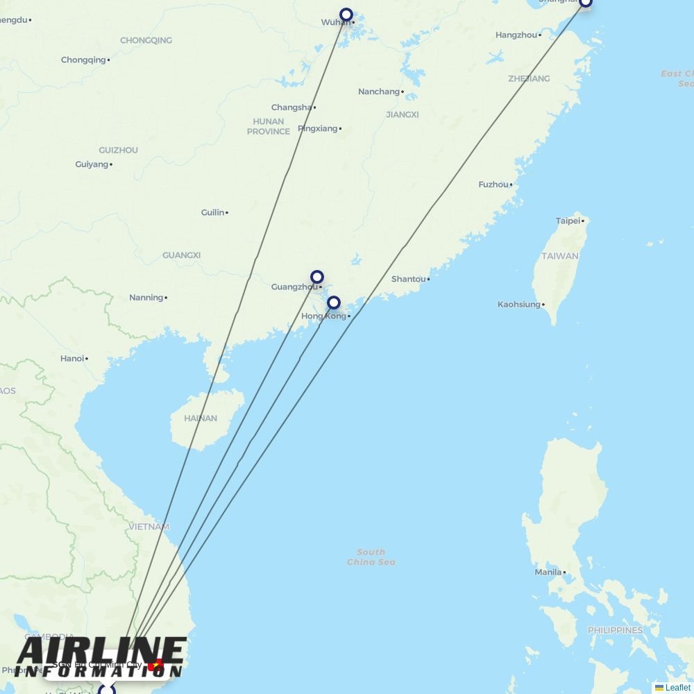 China Southern routes from SGN