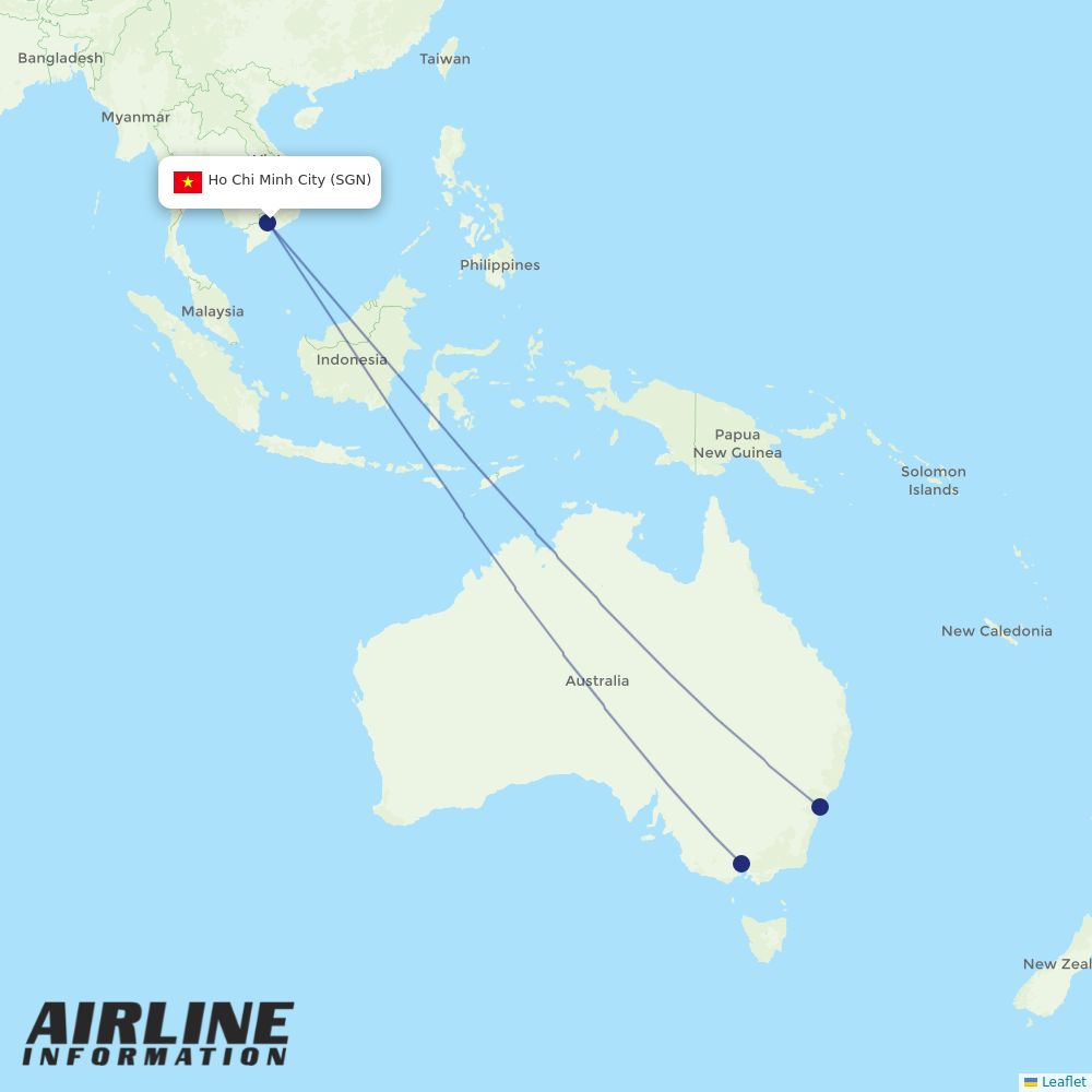 Jetstar routes from SGN
