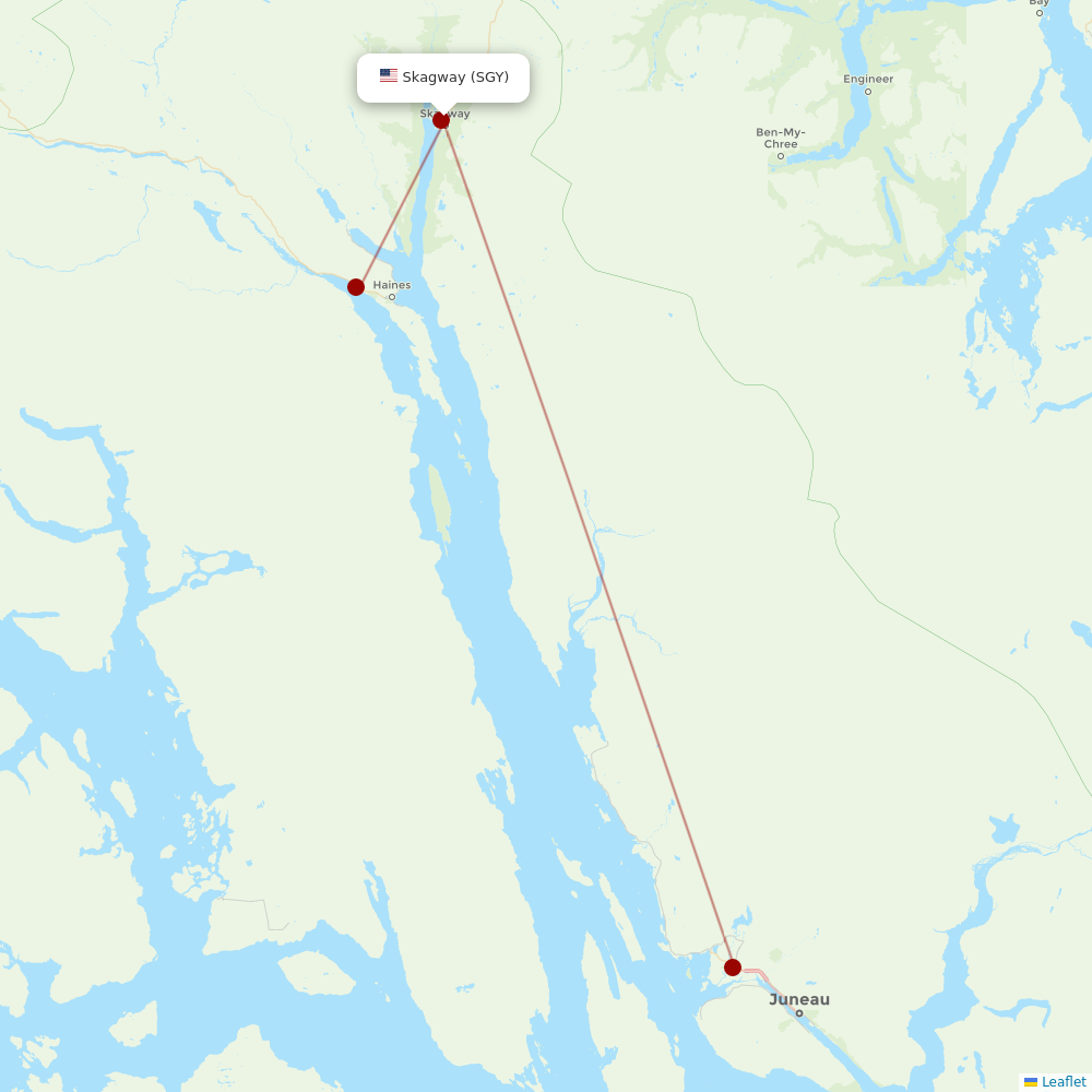 Alaska Seaplanes at SGY route map