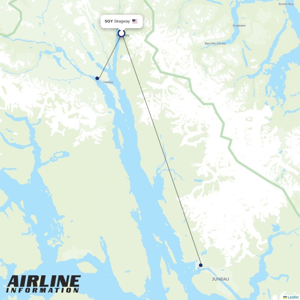 Air Excursions routes from SGY
