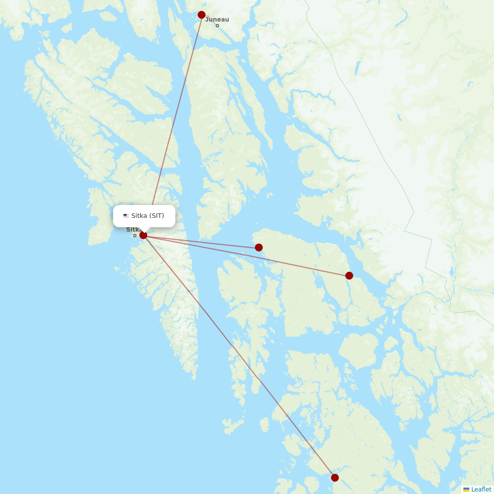 Alaska Seaplanes at SIT route map
