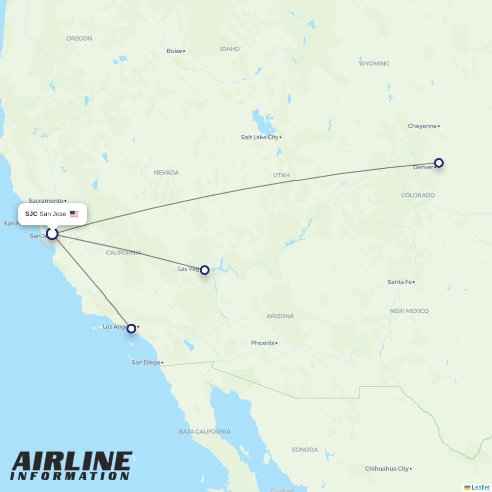 Frontier routes from SJC