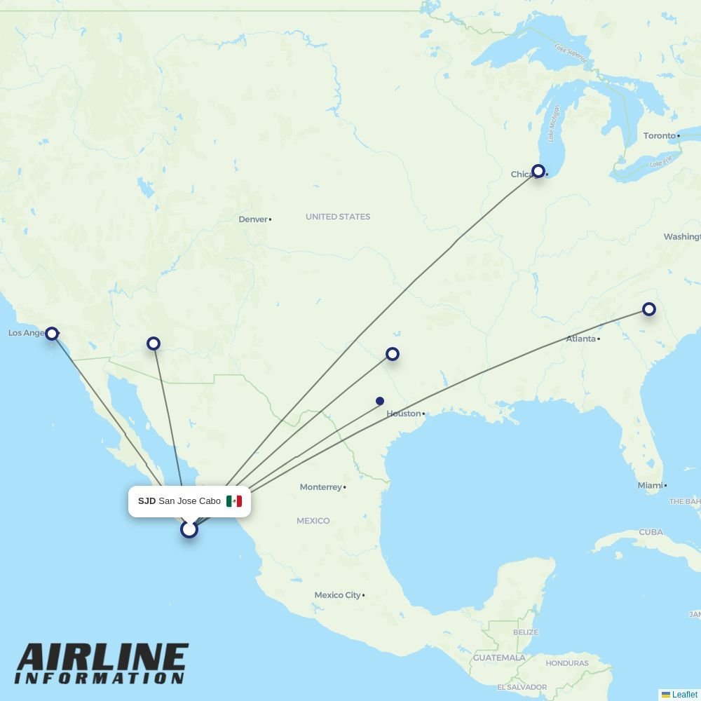 American Airlines routes from SJD