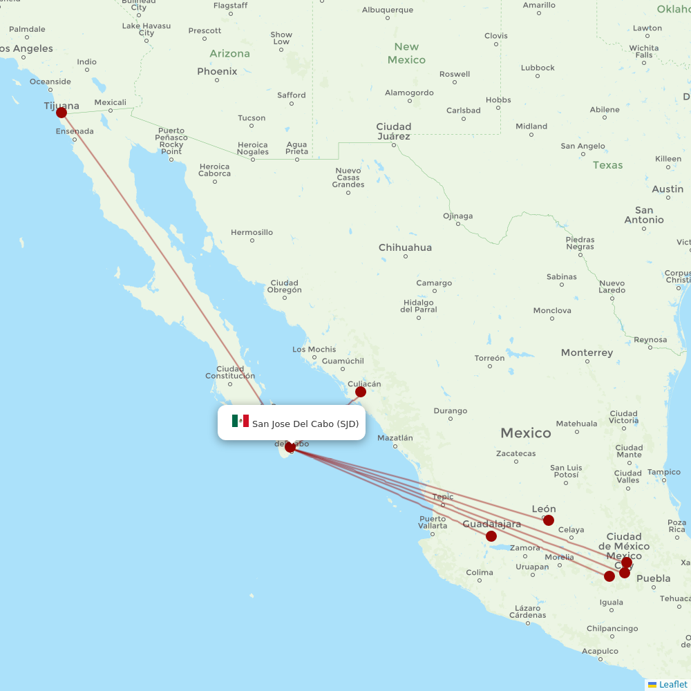 Volaris at SJD route map