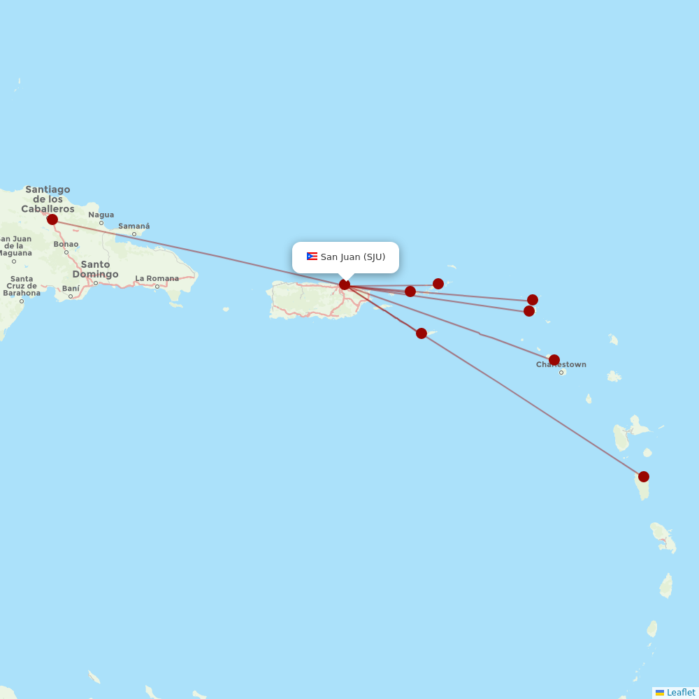 Silver Airways at SJU route map